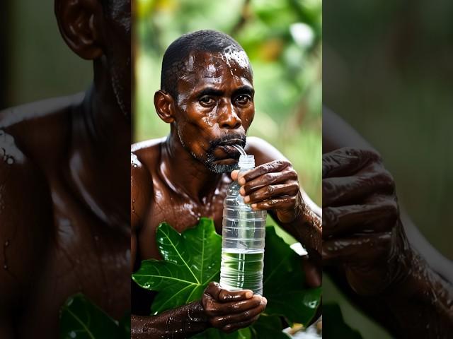 Drinking Water from a Leaf | Primitive Survival Hydration #water #drinkingwater #survivalskills