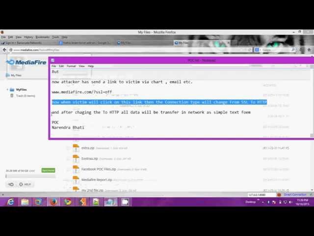 Mediafire CSRF POC ( Turn HTTPS Connection TO HTTP )