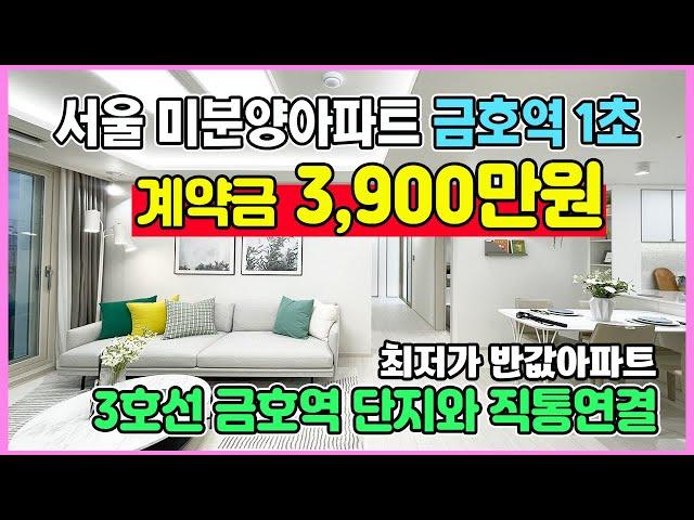 서울 미분양아파트 3,900만원줍줍 금호역1초 단지직통연결 한강공원 인접한 최저가 반값아파트 금호역 라비체