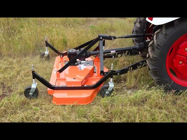 Demonstration of MechMaxx 72in Working Width Finishing Mower for Tractor, 30-50hp,3 Point  FM180