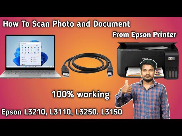 How To Scan Document & Photo From Epson Printer | L3210, L3110, L3250, L3150 | in Hindi | 2022