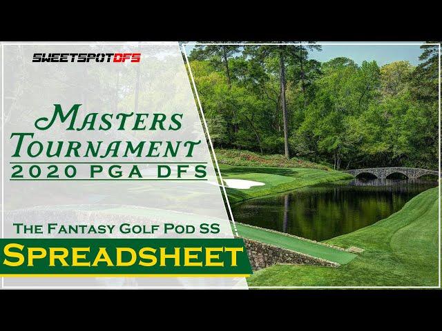 The Masters | SweetSpotDFS | Fantasy Golf Pod SS Spreadsheet