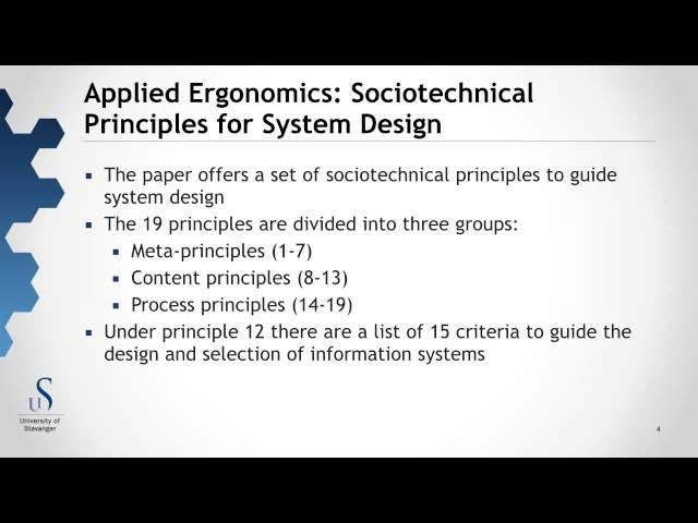 O5   Sociotechnical Systems and Usability