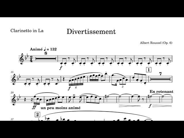 Divertissement - A. Roussel (no clarinet audio, clarinet part)