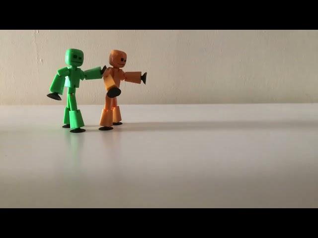 Pete the Brick fights Saul the Stikbot part 2! #stopmotion