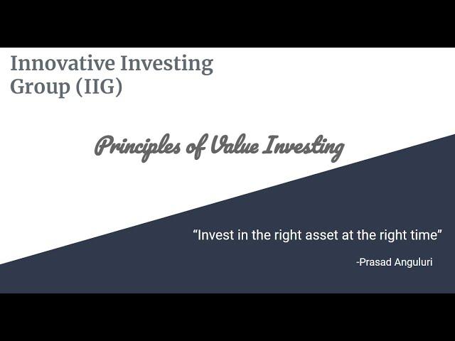 Principles of Value Investing - Part I