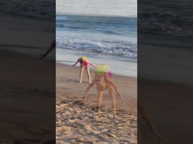 Sunset BACKBENDING on the Sand! #shorts #contortion #flexibility