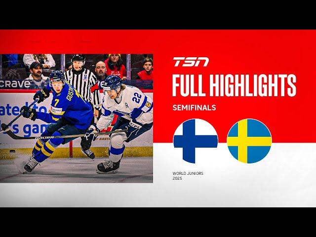 2025 World Junior Championship Semifinal Highlights: Finland vs. Sweden