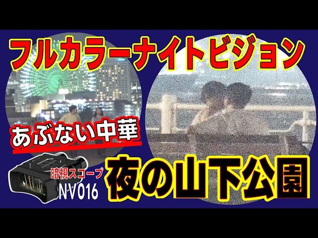 【あぶない中華】夜の横浜・山下公園を覗いてみた フルカラー＆赤外線で暗視撮影できる格安中華ナイトビジョン双眼鏡 NV016レビュー④