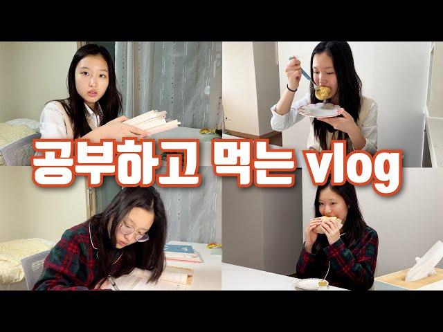 공부하고 먹는 학생일상vlog 드디어 모든 수행평가 끝!!! 근데 왜 이렇게 허전하지? │헬로음이유니