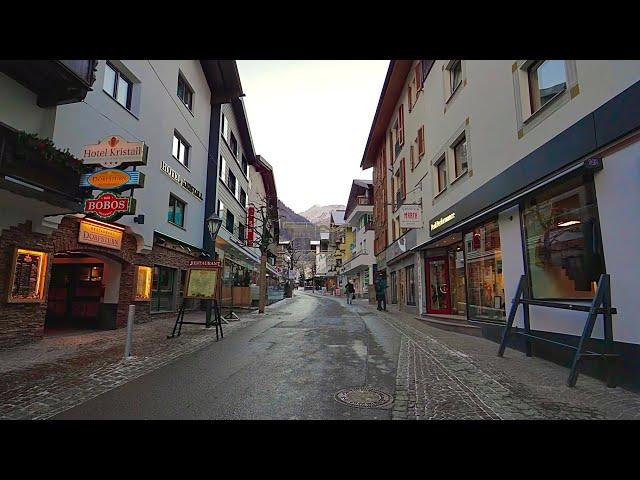 Sankt Anton am Arlberg, ASMR Walk in snowy Mountain Village 4K