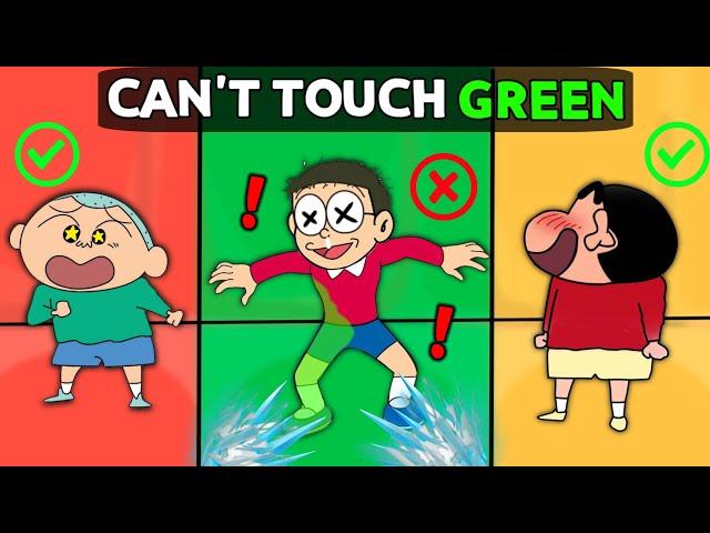 Can't Touch The Colour Challenge  || Shinchan Vs Nobita 