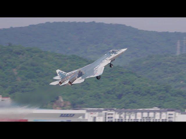 Su-57 crazy flying demonstration at ZhuHai Airshow 2024