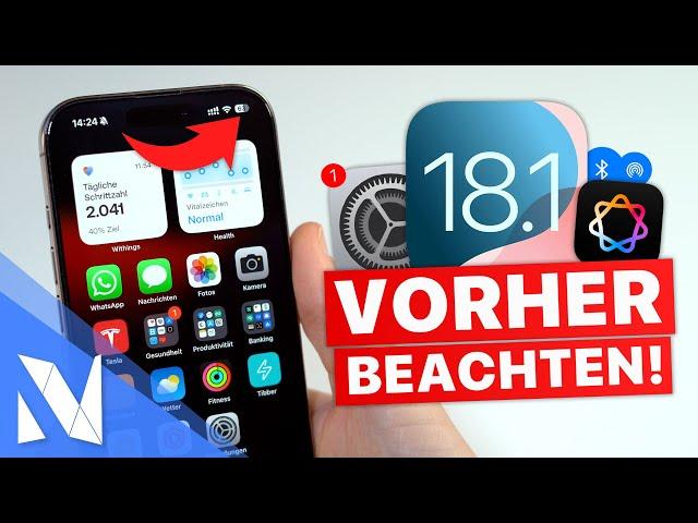 iOS 18.1 ist JETZT da - Das müsst ihr VORHER beachten! | Nils-Hendrik Welk