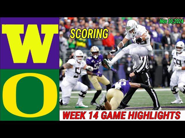 Washington Huskies Vs #1 Oregon Ducks [WEEK 14] GAME HIGHLIGHTS Nov 30,2024 Men's College Football