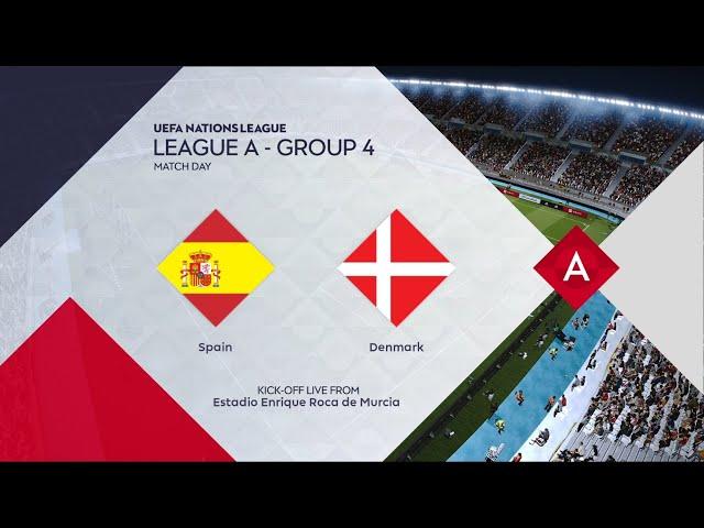 Spain vs Denmark | Estadio Enrique Roca de Murcia | 2024-25 UEFA Nations League | PES 2021