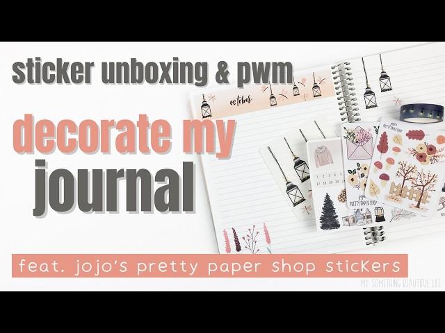 JOJO'S PRETTY PAPER SHOP STICKER UNBOXING | Journal Plan with Me