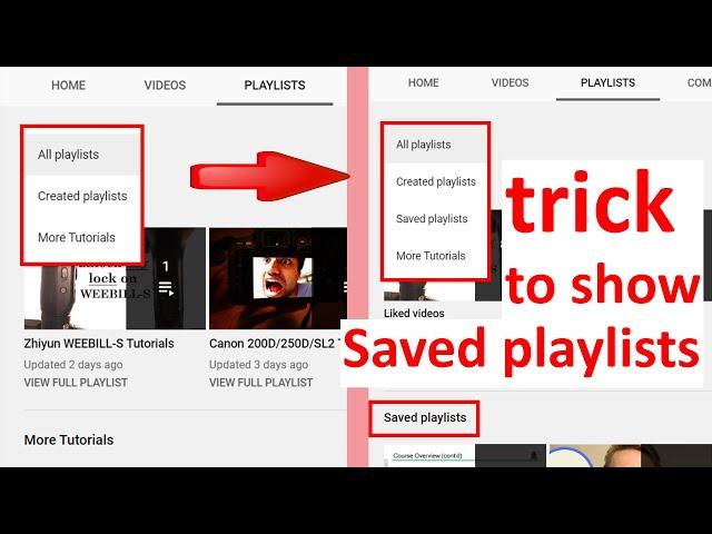 how to access saved playlists YouTube