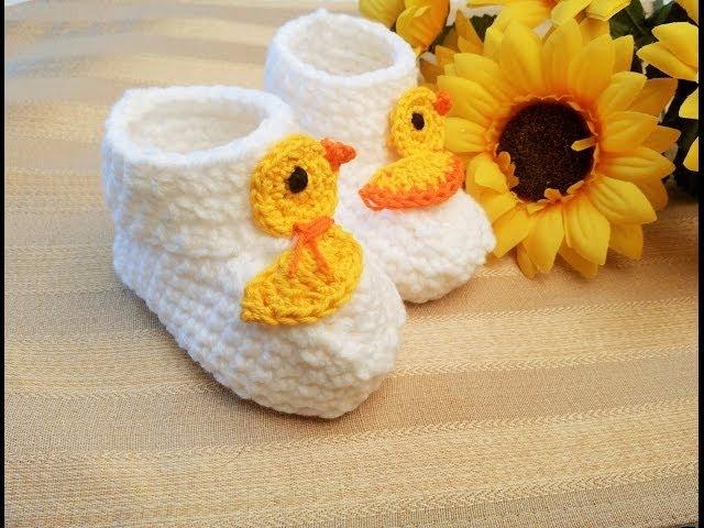 Crochet Glama's Rubber Ducky Baby Booties