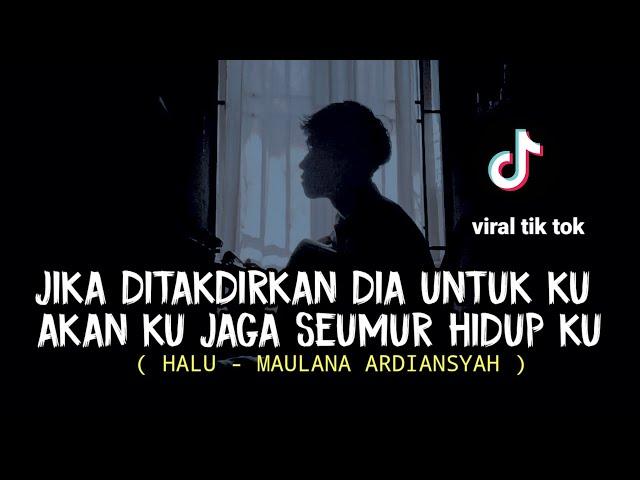 LIRIK LAGU HALU - MAULANA ARDIANSYAH (jika ditakdirkan dia untukku akan ku jaga) cover agusriansyah