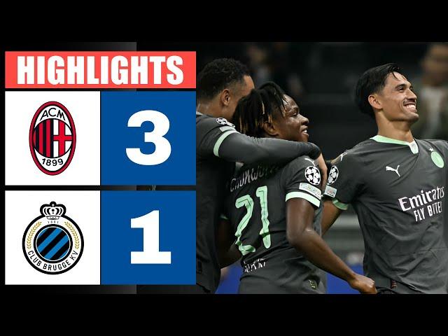 Milan-Club Brugge 3 - 1 | HIGHLIGHTS & GOALS | UEFA Champions League 2024/25