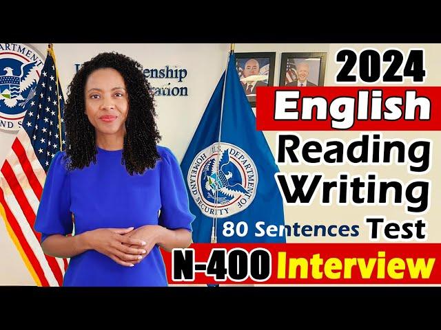 2024 OFFICIAL English Reading & Writing Test for the US Citizenship Interview N-400 Interview!!