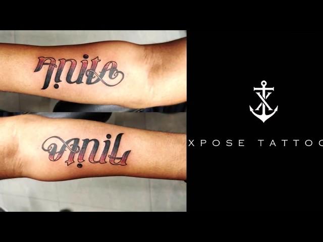 How to make Ambigram Tattoo | Xpose Tattoos Jaipur | Timelapse