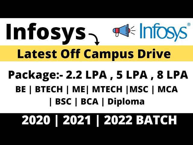 Infosys Off Campus Drive | 2020 | 2021 | 2022 BATCH Eligible | Many Courses Eligible | Latest Jobs