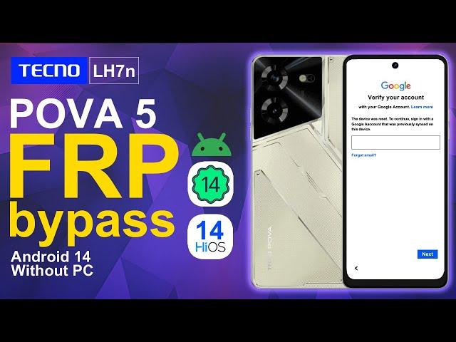 Tecno POVA 5 Bypass FRP Android 14 New Method | No Need PC | Free Work 2024