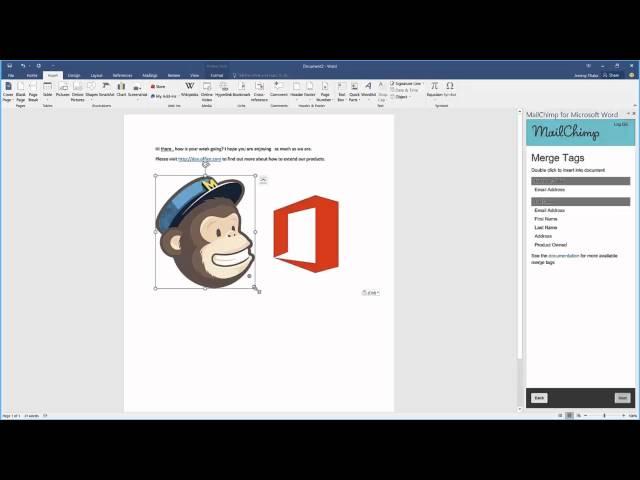 MailChimp Word add-in demonstration