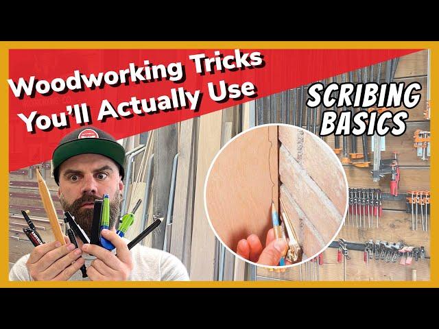 Woodworking Tricks You'll Actually Use || How to Scribe to an Uneven Wall