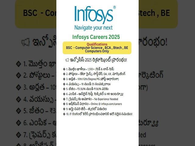 Infosys Recruitment 2025 | Infosys New Vacancy 2025 | Infosys Jobs 2025 | Infosys Hiring 2025
