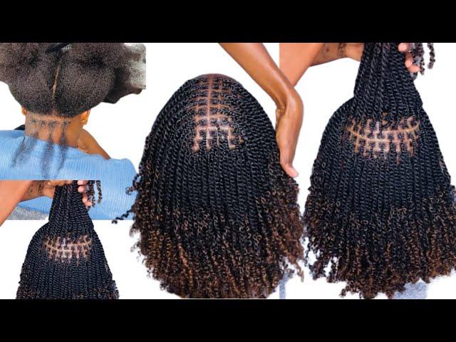 How to micro twist using Afro bulk & Jerry human hair #microbraid #minitwist #microtwists #twist