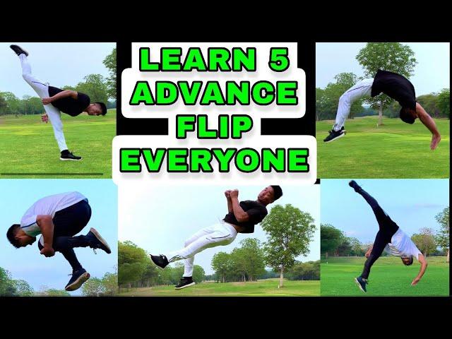 Learn 5 Advance flip through 5 basic flip| #ravindrasrana