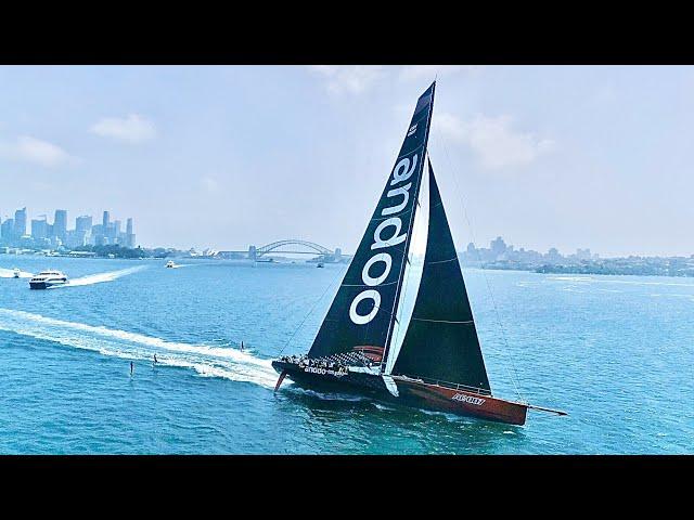 FOILING BEHIND THE FASTEST SUPERMAXI IN THE WORLD (Andoo Comanche)