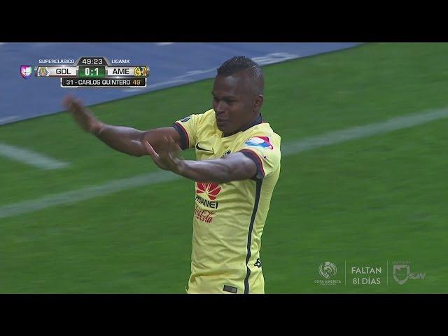 Darwin Quintero  saca ‘riflazo’ de pierna derecha y anota para América