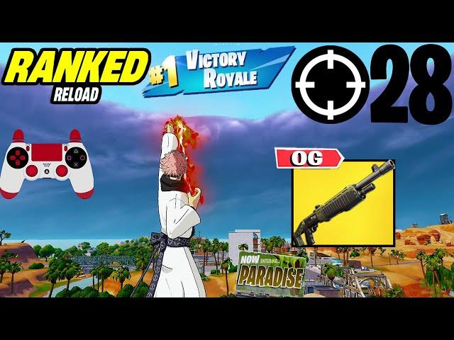 28 Elimination Solos "UNREAL Ranked RELOAD” Gameplay Wins (Fortnite Chapter 6 PS4 Controller)