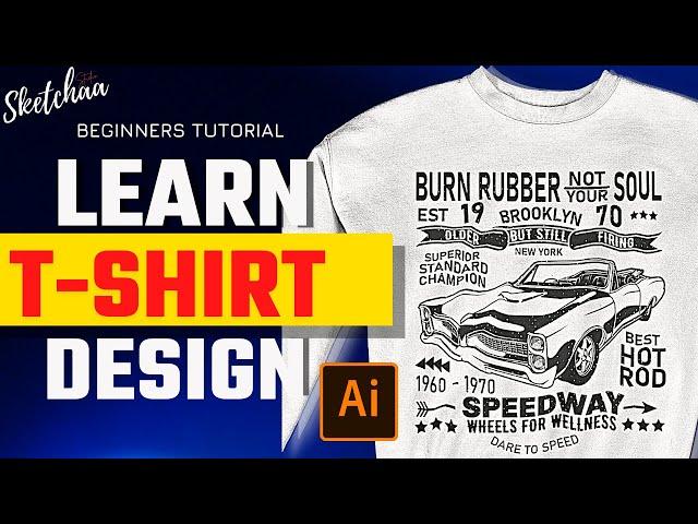 T shirt design tutorial for beginners in Illustrator | How to Make a T-shirt design