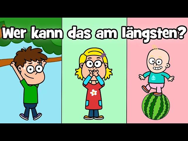   Kinderlied Mitmachlied - Wer kann das am längsten? - Hurra Kinderlieder