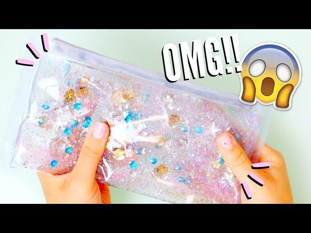 DIY FIDGET LIQUID GLITTER WATERFALL PENCIL CASE | Back to School Supplies