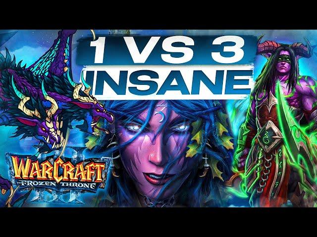 Warcraft III, 1 против 3 Сильных ИИ [Эльфы]