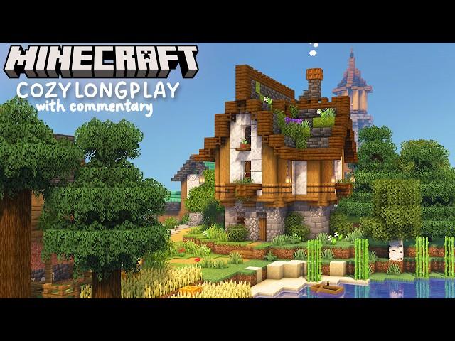 Relaxing Minecraft Longplay With Commentary - Building a Fantasy Enchanting House