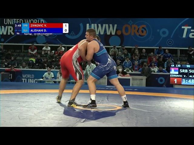 Repechage GR - 130 kg: V. ZIVKOVIC (SRB) v. D. ALISHAHI (SUI)