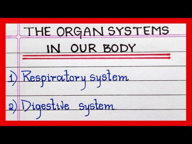 Name Organ systems of our body | Human organ systems name