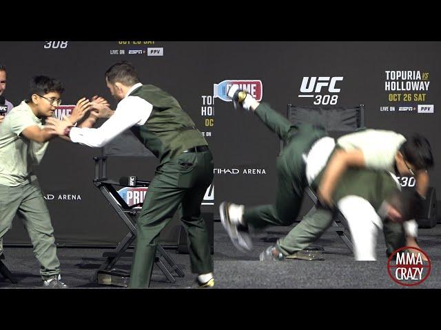 Merab Dvalishvili gets taken down by YOUNG Fan at UFC 308 Q&A