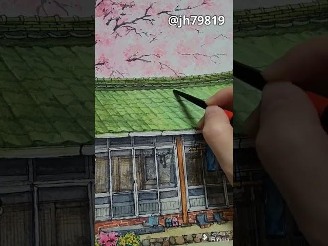 추억의집 완성~#추억의집#추억을담다 #추억여행 #추억이야기 #추억을그려요 #시골집 #여행스케치 #감성수채화 #전시준비중 #수채화#