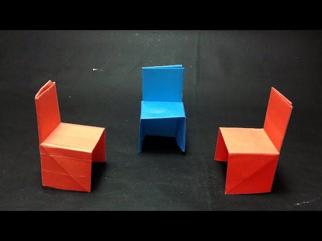 Origami Furniture for doll - How to make paper Chair origami instruction step by step - paper toys