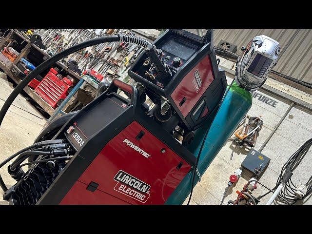 New workshop Lincoln electric welder (walk around and welding)