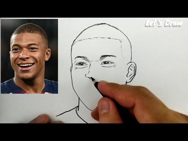 ASMR DRAWING kylian mbappe from psg  football club