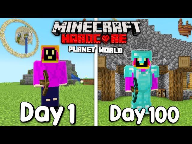 I Survived 100 Days On A Planet In Hardcore Minecraft...